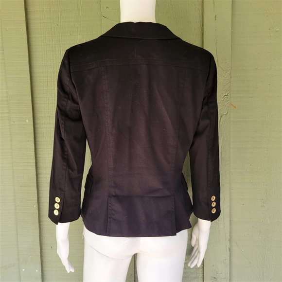 ETCETERA Black cotton Double Breasted Jacket Blazer 6 - Picture 3 of 4